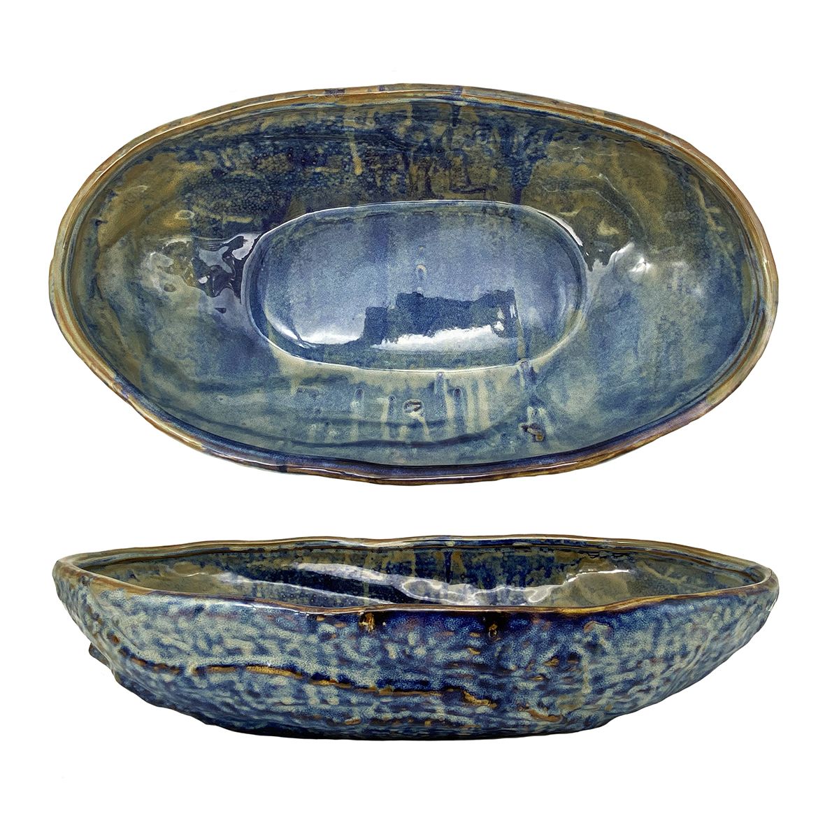 Блюдо овальное 510х290мм h120мм "Aqua Blue"