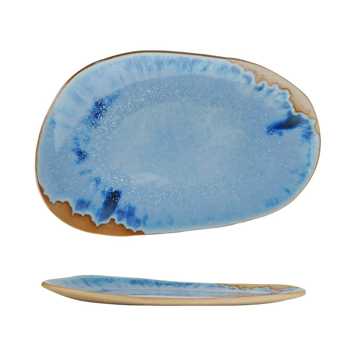 Блюдо овальное 275х180мм h25мм "Паназия голубая"