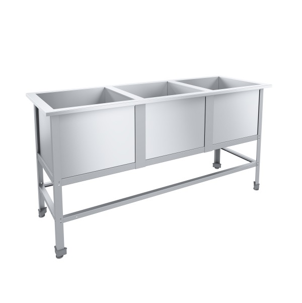Ванна моечная 3-х секционная 1800х630х870мм AISI 430