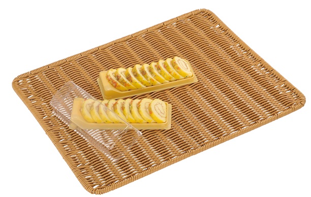 Поднос плетеный пластиковый 600х400мм цвет ясень