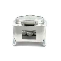 Мармит чафиндиш круглый со стеклянной крышкой 6,5л нержавеющая сталь