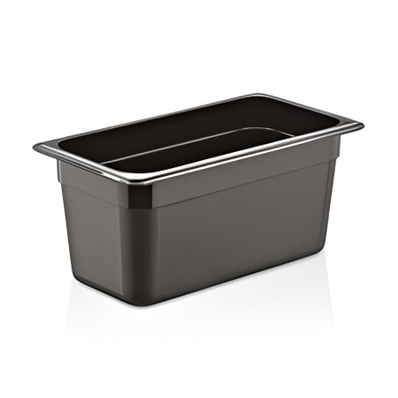Гастроемкость 1/4 черная полипропилен 265х162мм h150мм GastroPlast