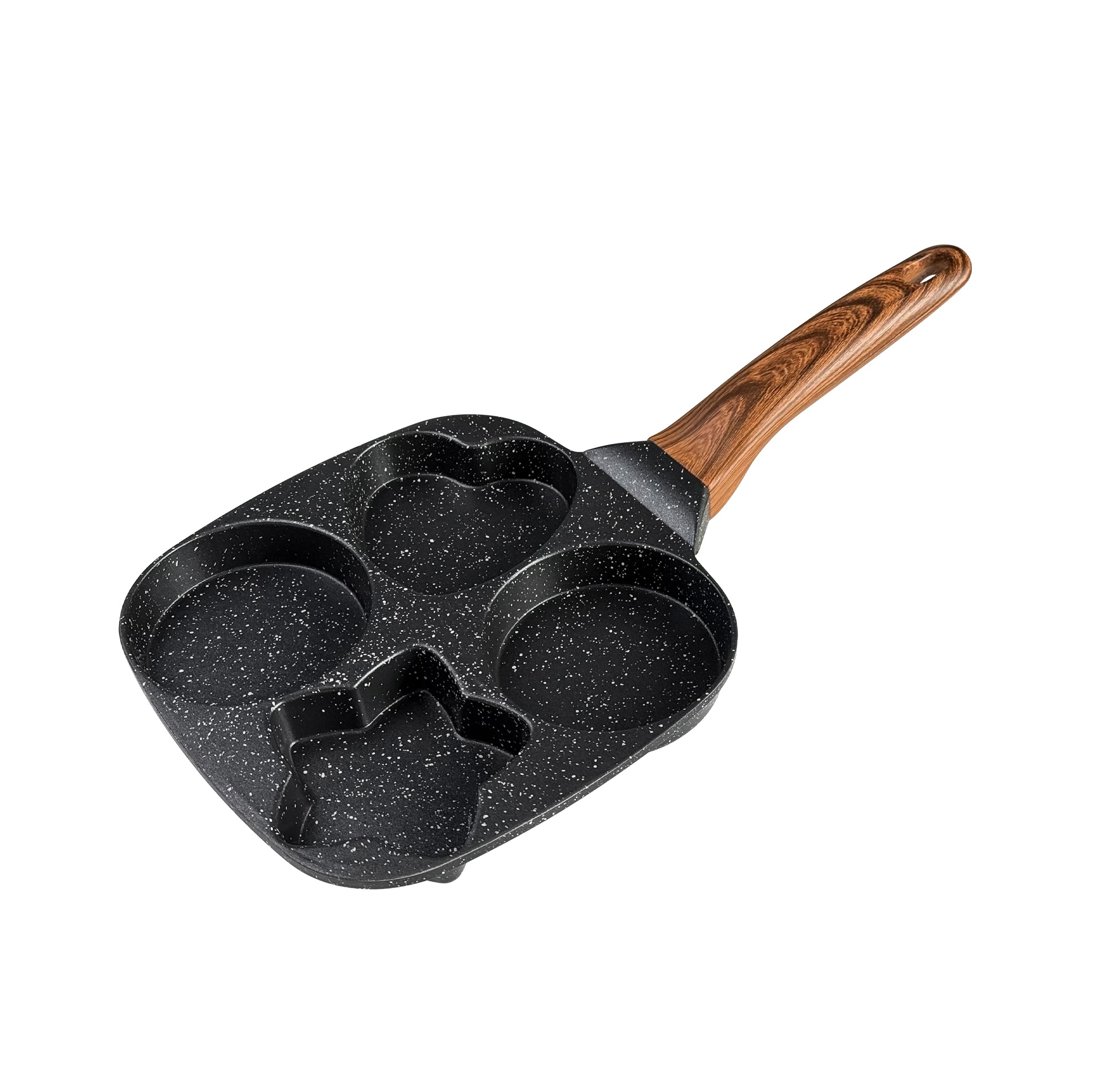 Сковорода для оладий и яиц 190х190мм фигуры, литой алюминий, антипригарное покрытие