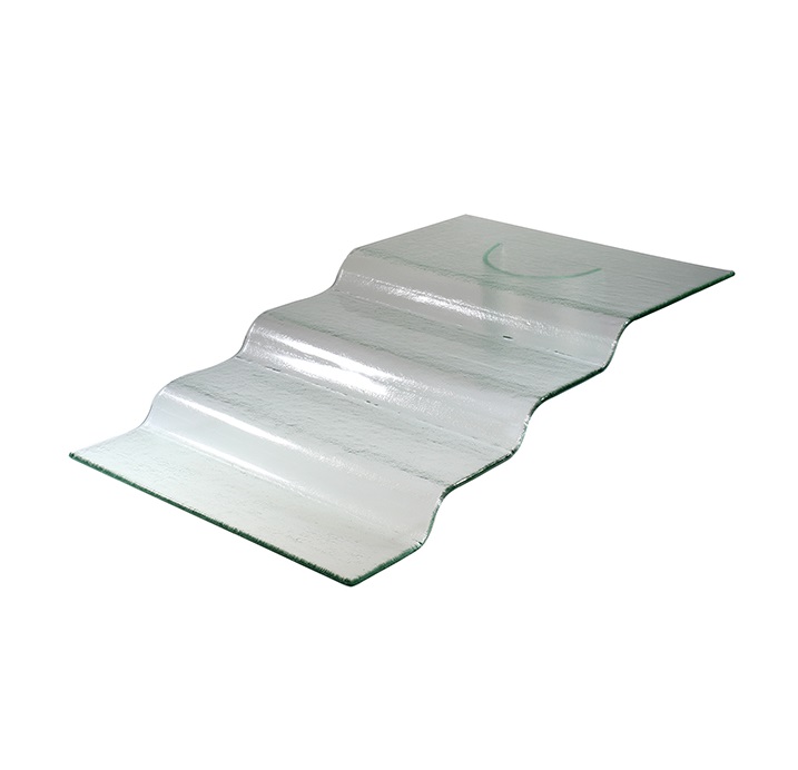 Поднос фуршетный 4 ступеньки стекло 
400х670х100мм "Corone Aqua"