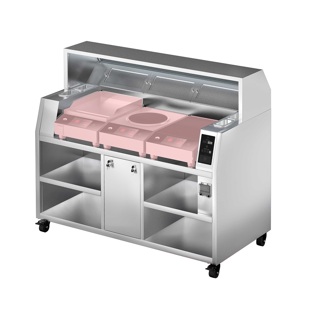 Станция кулинарная напольная INDOKOR IN-3 со встроенной вытяжкой