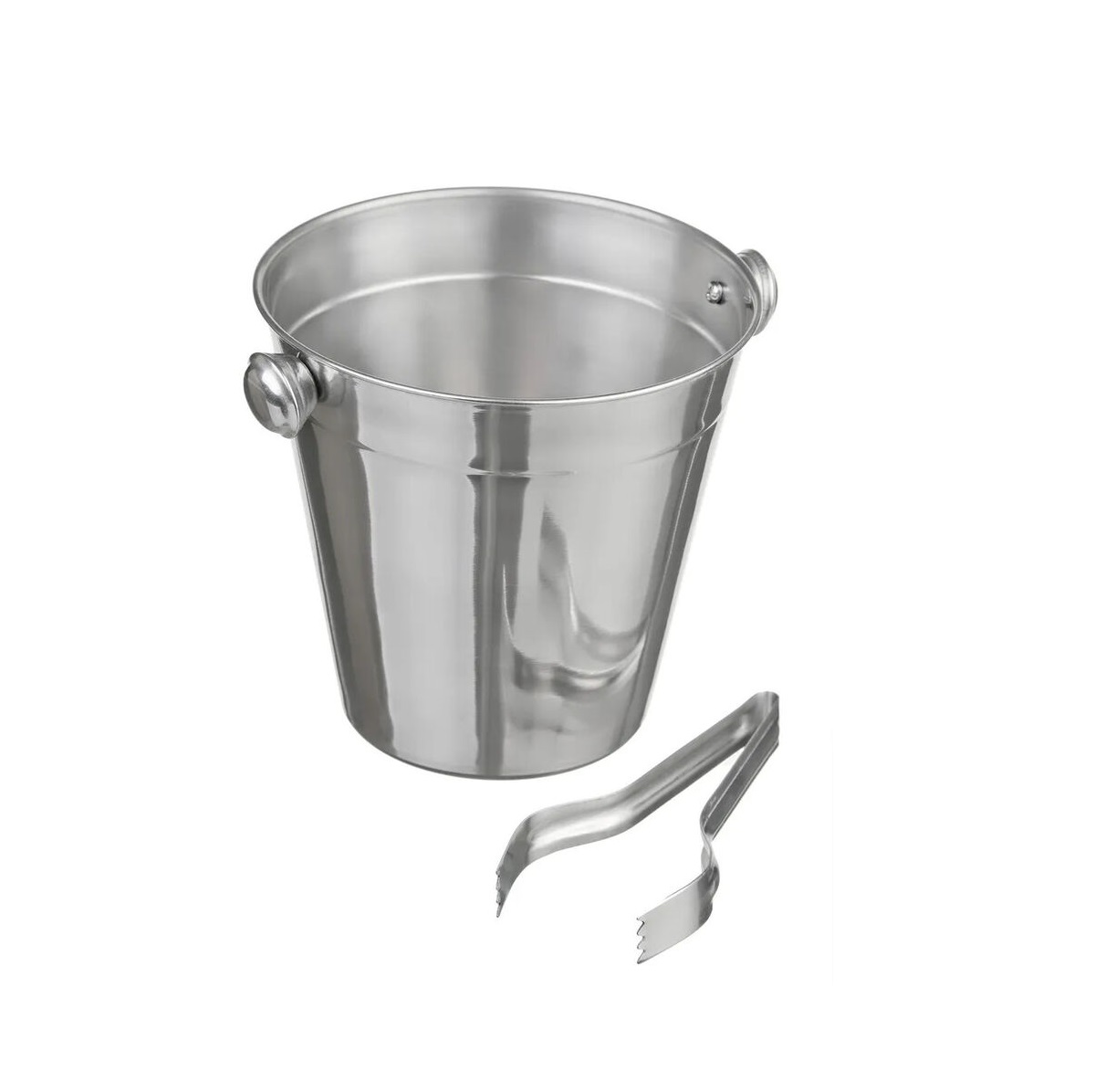 Ведерко для льда d150мм h135мм 1,5л с щипцами, нержавеющая сталь