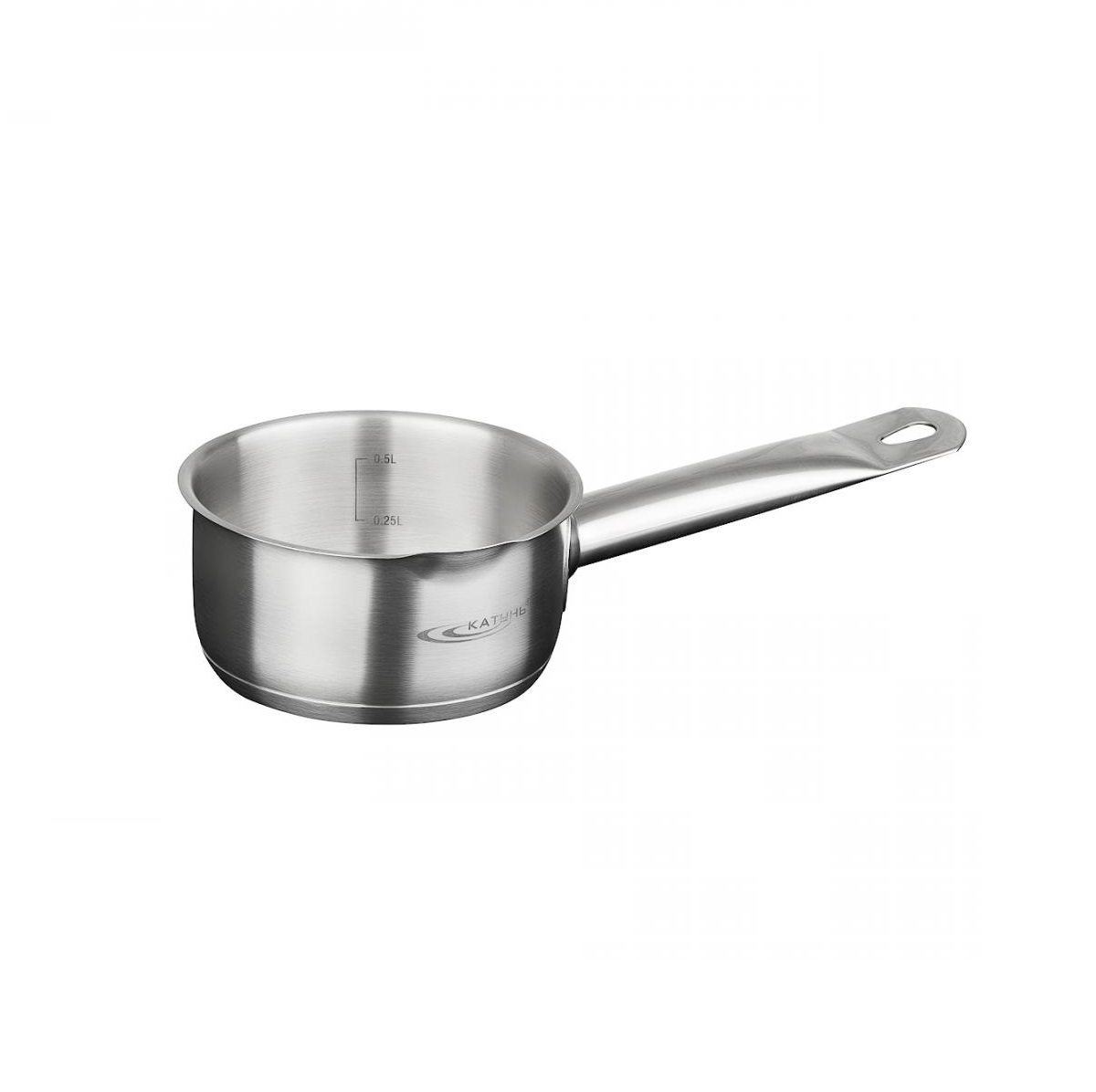 Сотейник 0,6л с носиком без крышки, нерж. сталь, ковш, индукция