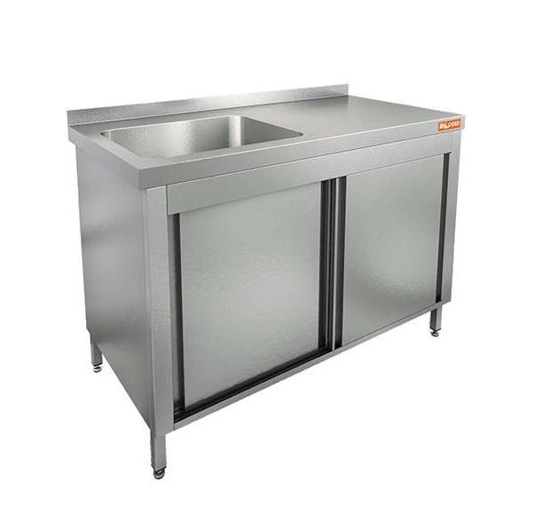 Стол 1200х600х850мм закрытый с ванной, двери купе, с бортом