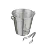 Ведерко для льда d150мм h200мм 1,5л с щипцами, нержавеющая сталь