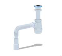 Сифон для мойки 1 1/2  дюйма с гибкой трубой 40х40х50мм