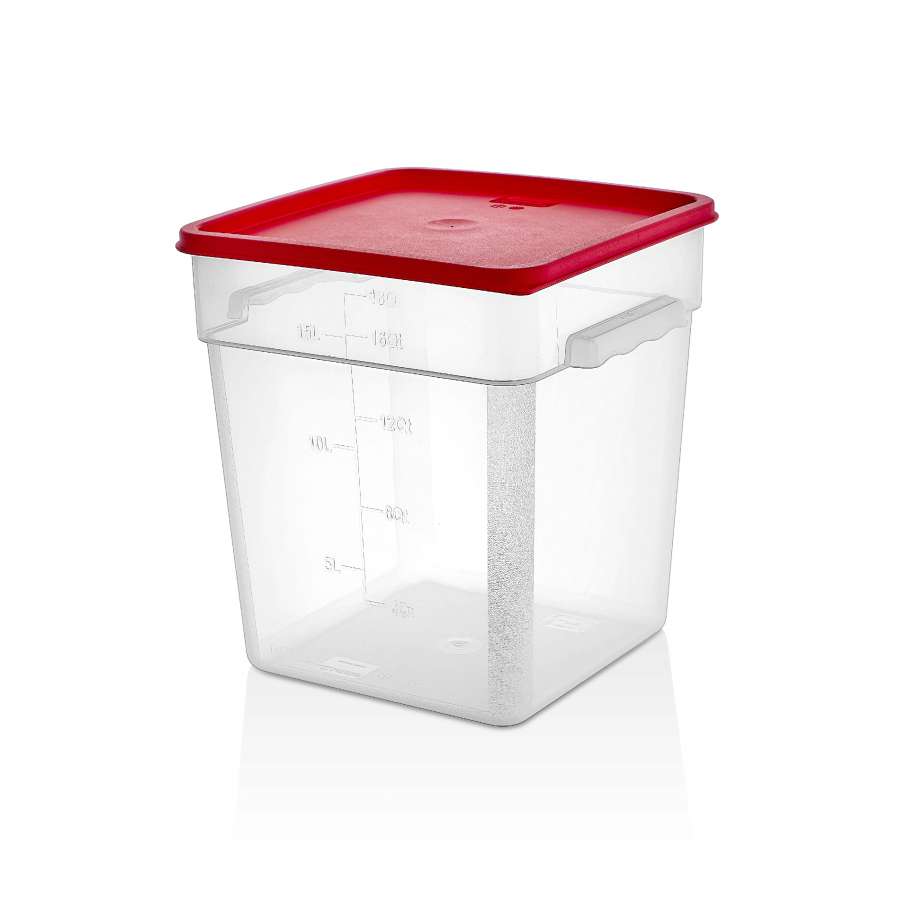 Контейнер для продуктов с цветной крышкой 17,2л с мерной шкалой, полипропилен
