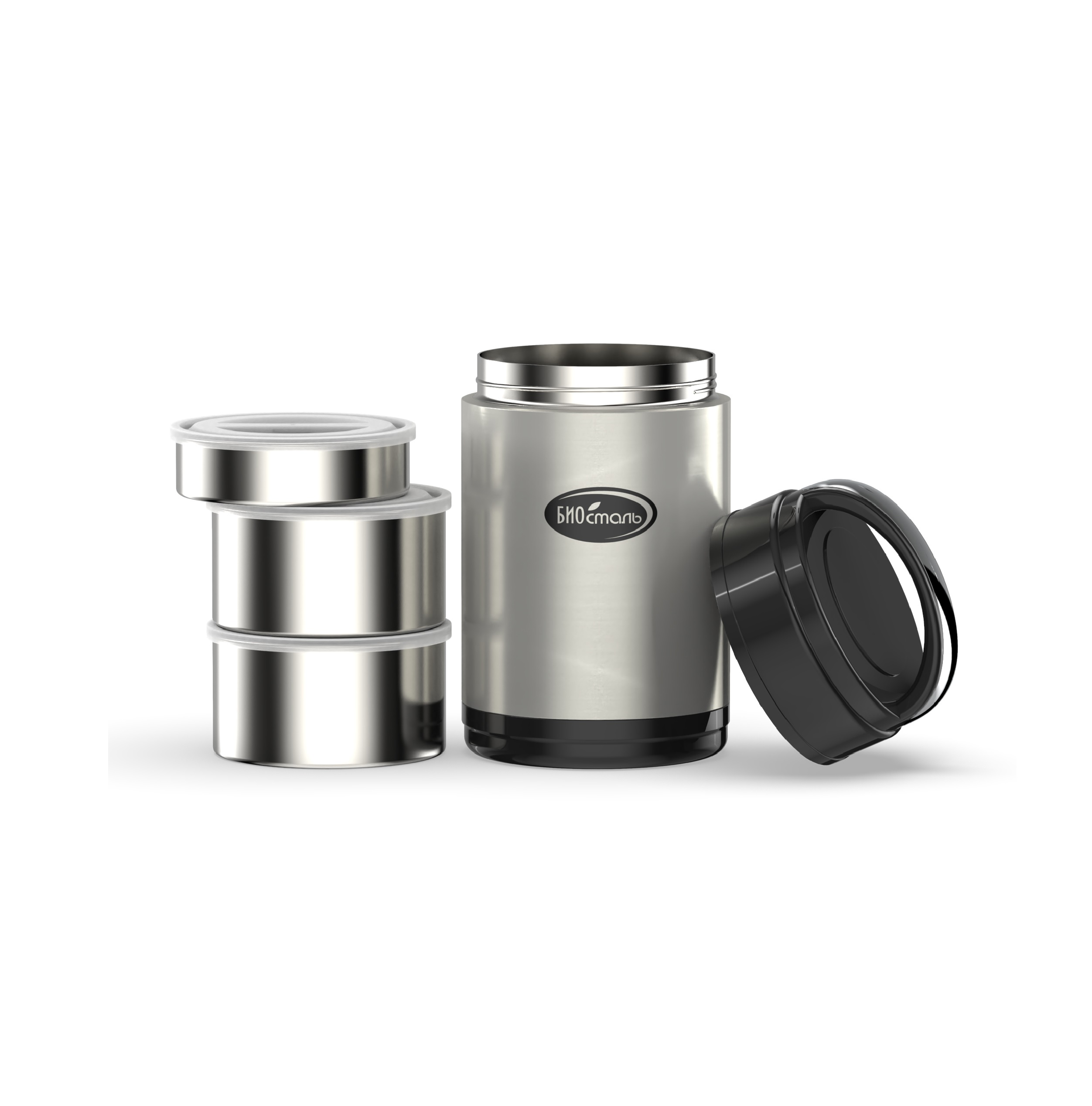 Термос 2л, 3-х секционный нержавеющая сталь