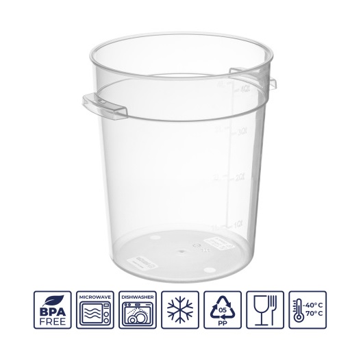 Контейнер для продуктов с цветной крышкой 4,2л с мерной шкалой, полипропилен