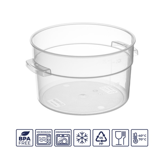 Контейнер для продуктов с цветной крышкой 2,1л с мерной шкалой, полипропилен