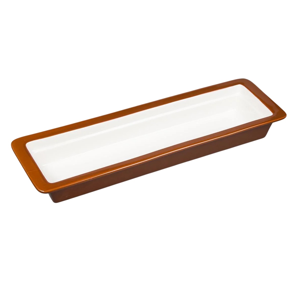 Гастроемкость 2/4 h65мм 525х160мм коричневый борт, фарфор