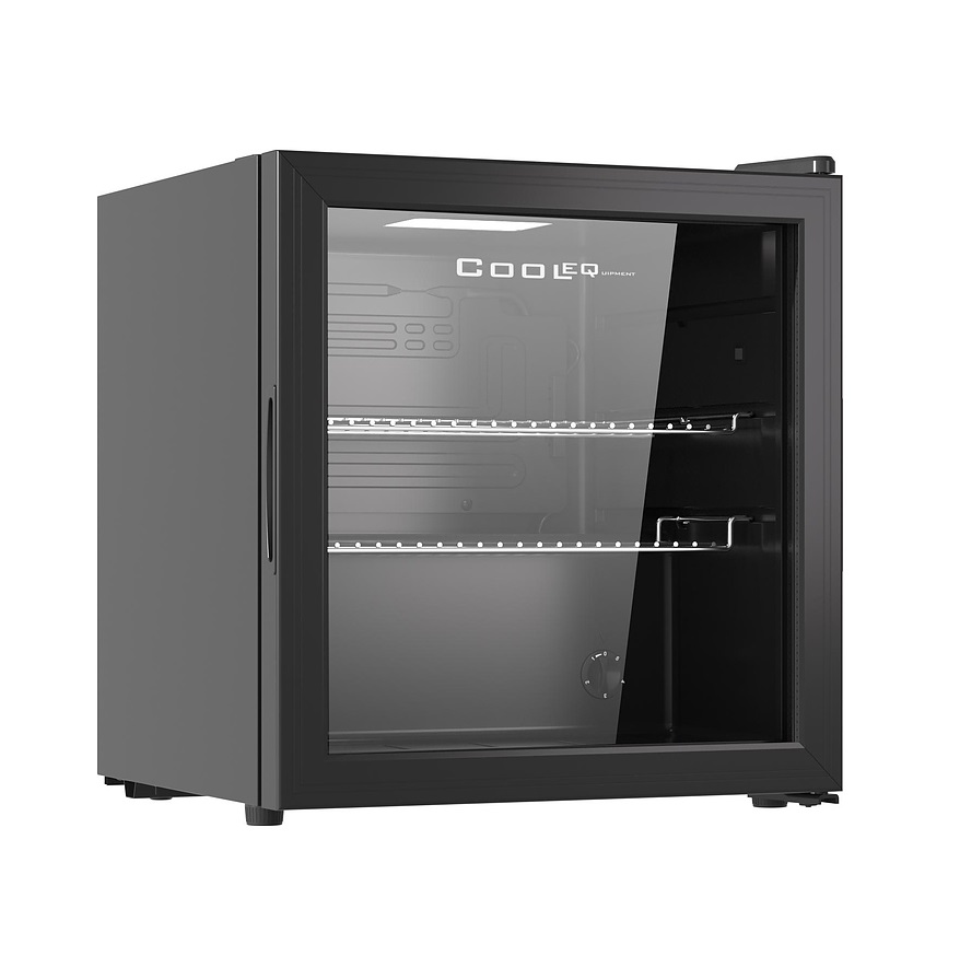 Шкаф холодильный со стеклянной дверью COOLEQ TBC-46N черный