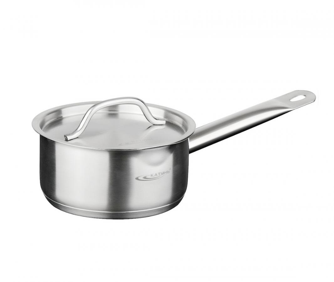 Сотейник 1л с крышкой, нерж. сталь, индукция