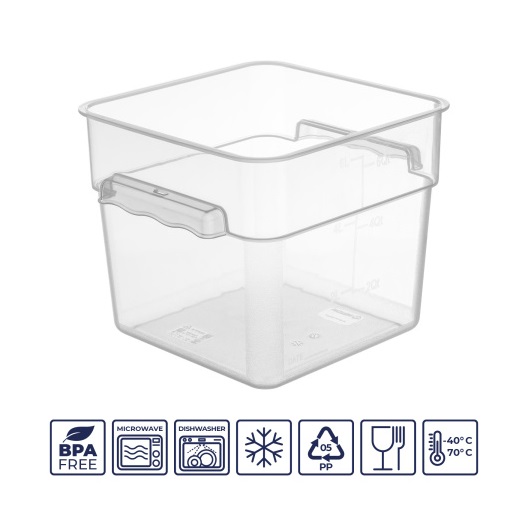 Контейнер для продуктов с цветной крышкой 5,7л с мерной шкалой, полипропилен