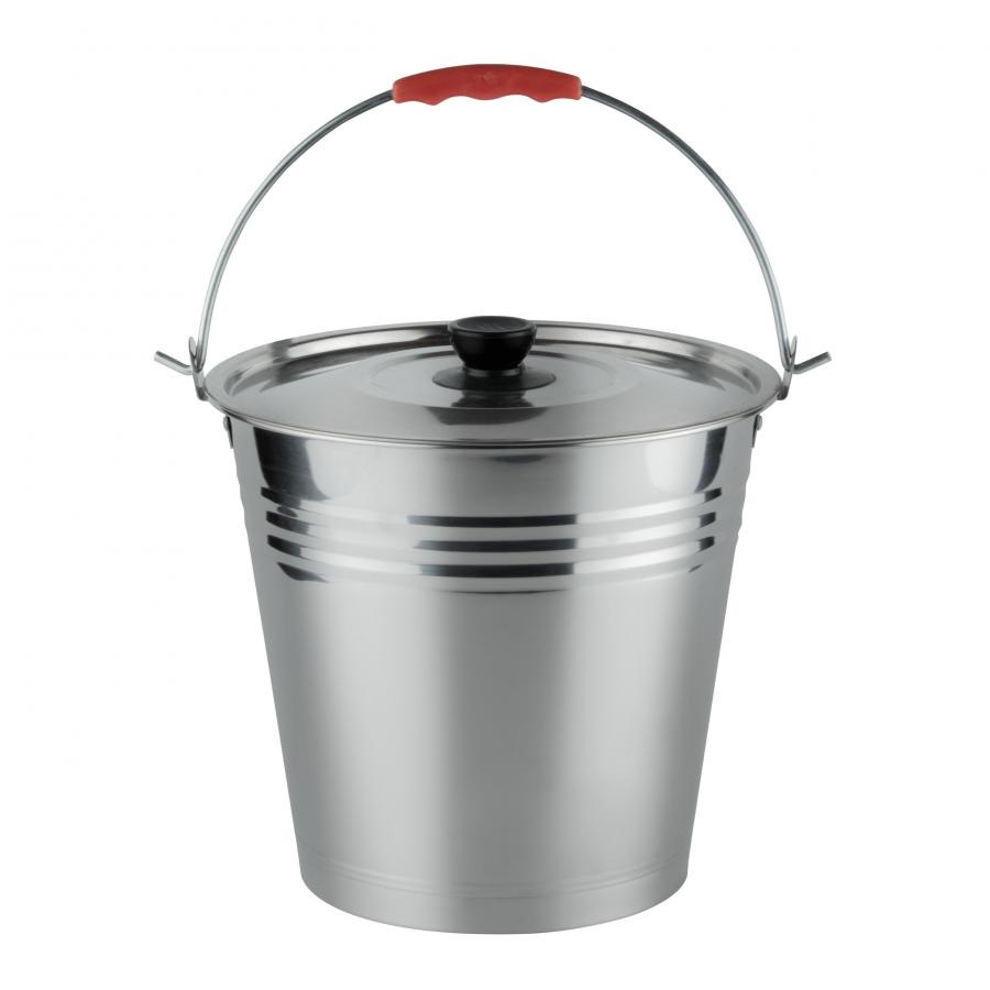 Ведро 10л с крышкой нержавеющая сталь