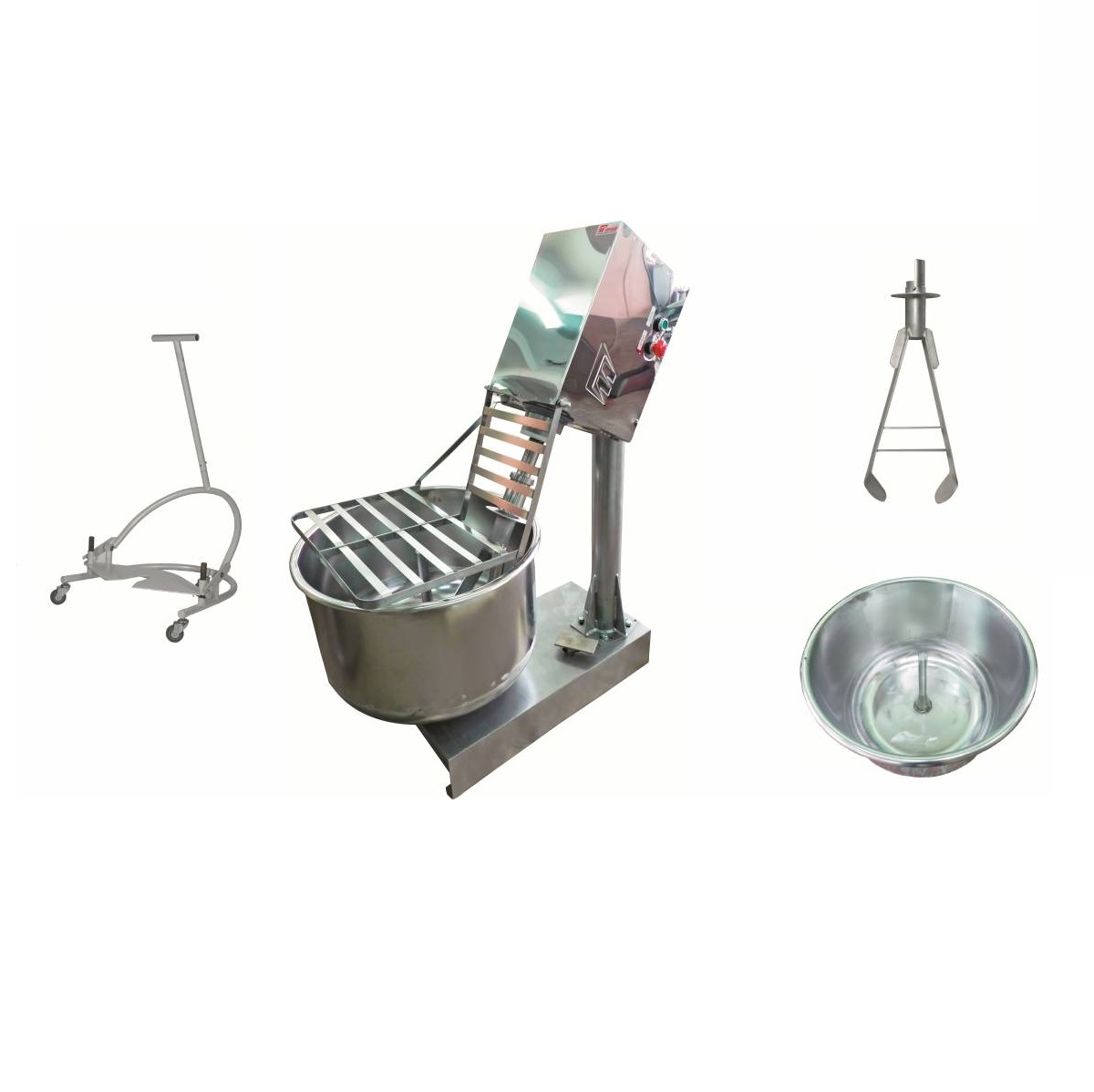 Машина тестомесильная МТМ-110 с дежой и подкатной тележкой