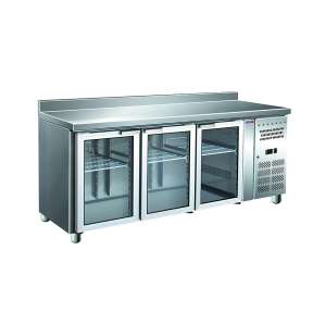 Стол холодильный н/ж 3 стеклянные двери COOLEQ GN3200TNG борт