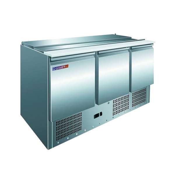 Стол холодильный для салатов н/ж, 3 двери Cooleq S903 слайдинговая крышка