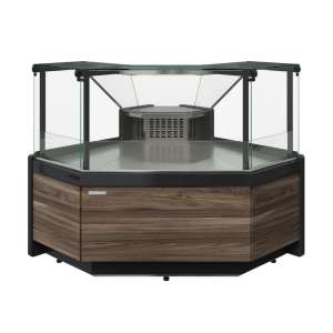 Витрина холодильная угловая Carboma Gelios GC111 VM-6-1 1008 темный дуб