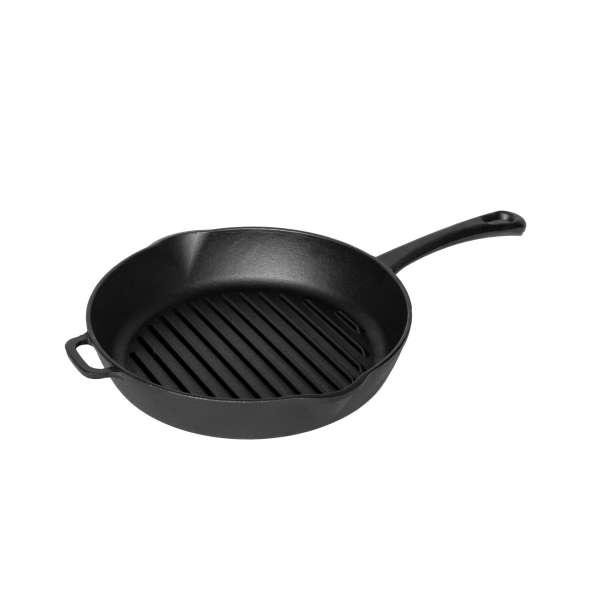 Сковорода-гриль чугунная d260мм с  ручкой