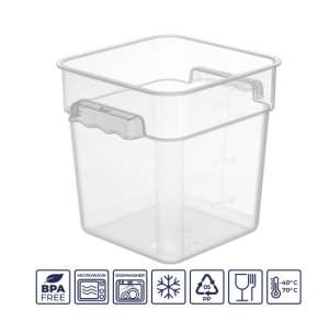 Контейнер для продуктов с цветной крышкой 3,8л с мерной шкалой, полипропилен