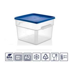 Контейнер для продуктов с цветной крышкой 11,4л  мерной шкалой, полипропилен