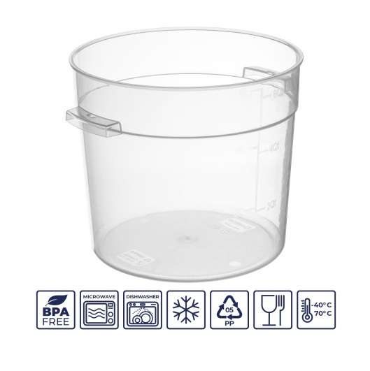 Контейнер для продуктов с цветной крышкой 6л с мерной шкалой, полипропилен
