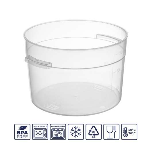 Контейнер для продуктов с цветной крышкой 11,4л с мерной шкалой, полипропилен