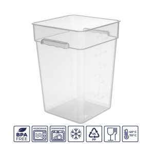 Контейнер для продуктов с цветной крышкой 20,8л с мерной шкалой, полипропилен