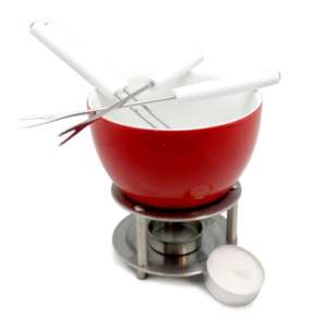 Набор для фондю 500мл на подставке с вилками, красный Vin Bouquet