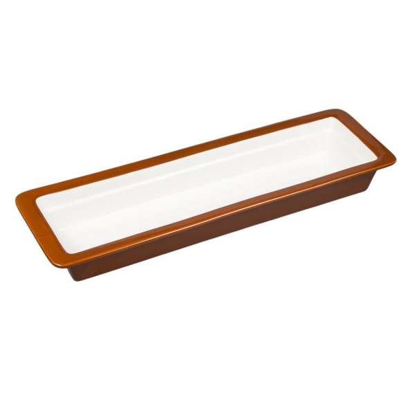 Гастроемкость 2/4 h65мм 525х160мм коричневый борт, фарфор