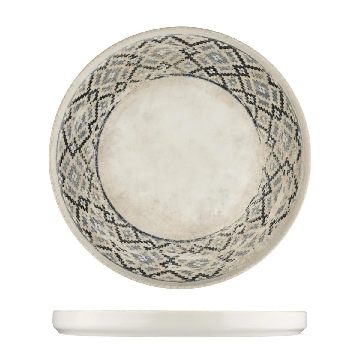 Тарелка с бортом d250мм фарфор Rug By Bone